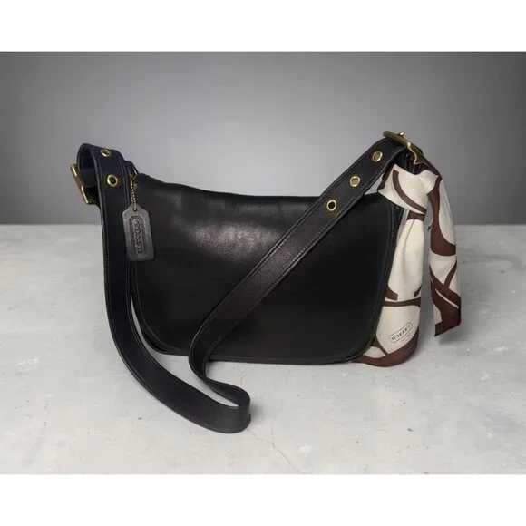 VTG Coach Patricia Legacy Bag 9951 Black Leather Brass Convertible Y2K USA + Tag - Picture 2 of 15